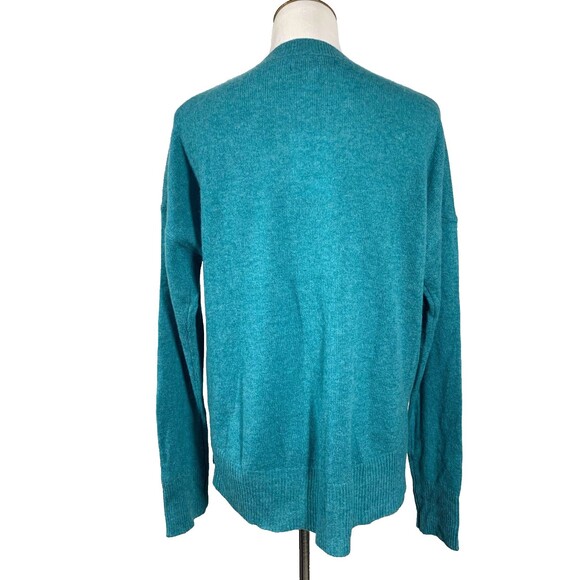 MAGASCHONI 100% Cashmere Sweater Womens Size L Teal Green Relaxed NWT - Picture 3 of 7
